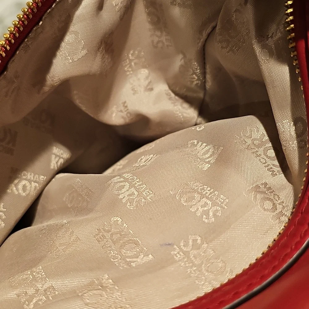 Michael Kors Red Leather Shoulder Bag Good Condition